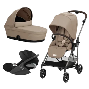 SGGI TRIO MIOS CYBEX  TELAIO CROME BRONW CARROZZINA BEIGE OVETTO BEIGE SEAT PACK BLACK