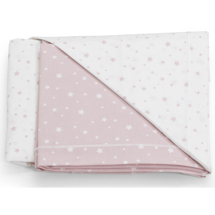 SET LENZUOLA STELLINE ROSA